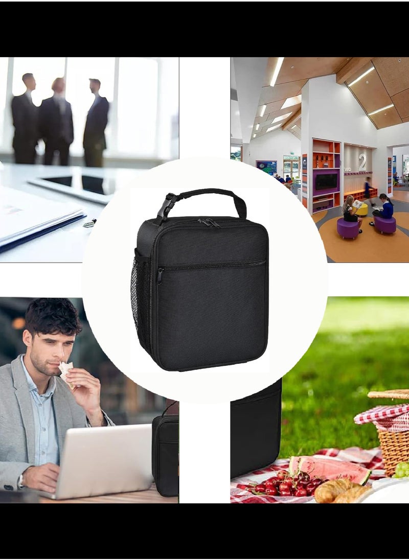Generic - Lunch Box for Men & Women, Insulated Lunch Bag, Adults Small Lunch Bag for Office Work Picnic - Reusable Portable Lunchbox, Black - Image 1