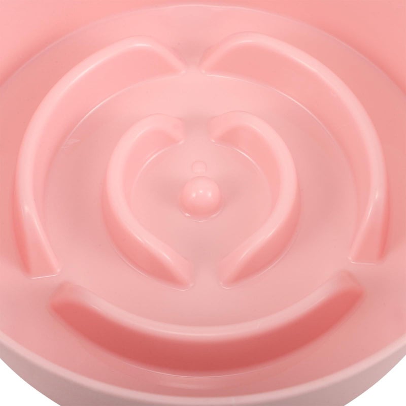 Non Slip Pink Plastic Slow Feeder Cat Bowl With Cat Ear Design For Kittens - Image 4