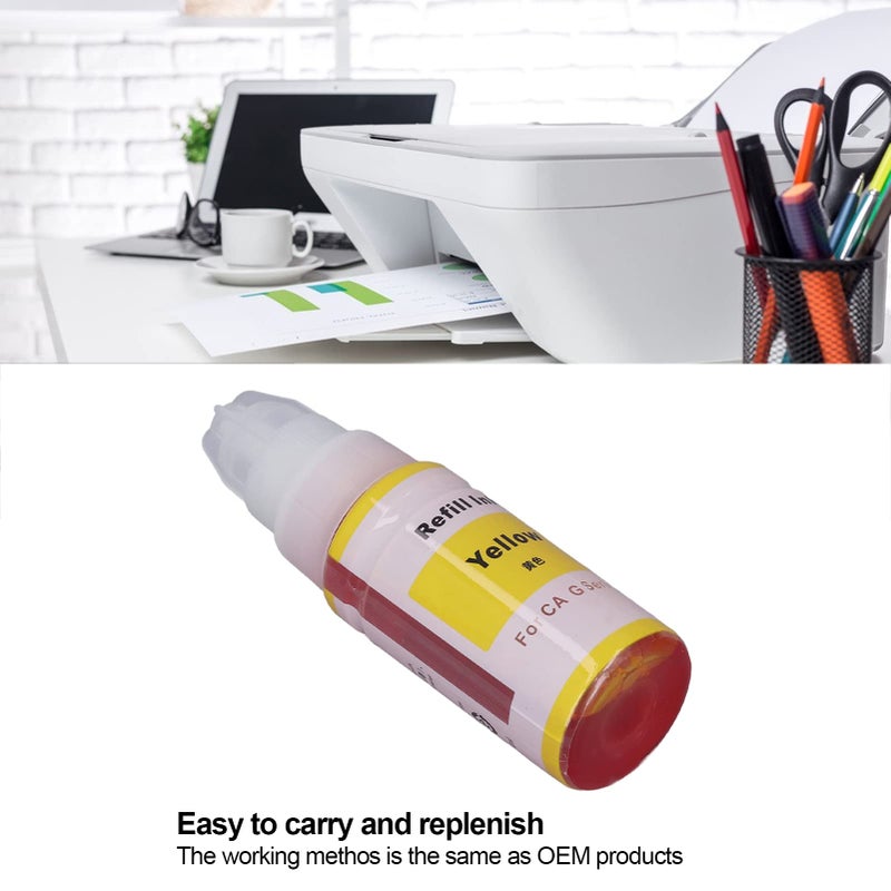 Canon G1800 G2800 G1810 G2810 Printer Ink Refill Yellow 3 Years Shelf Life - Image 5