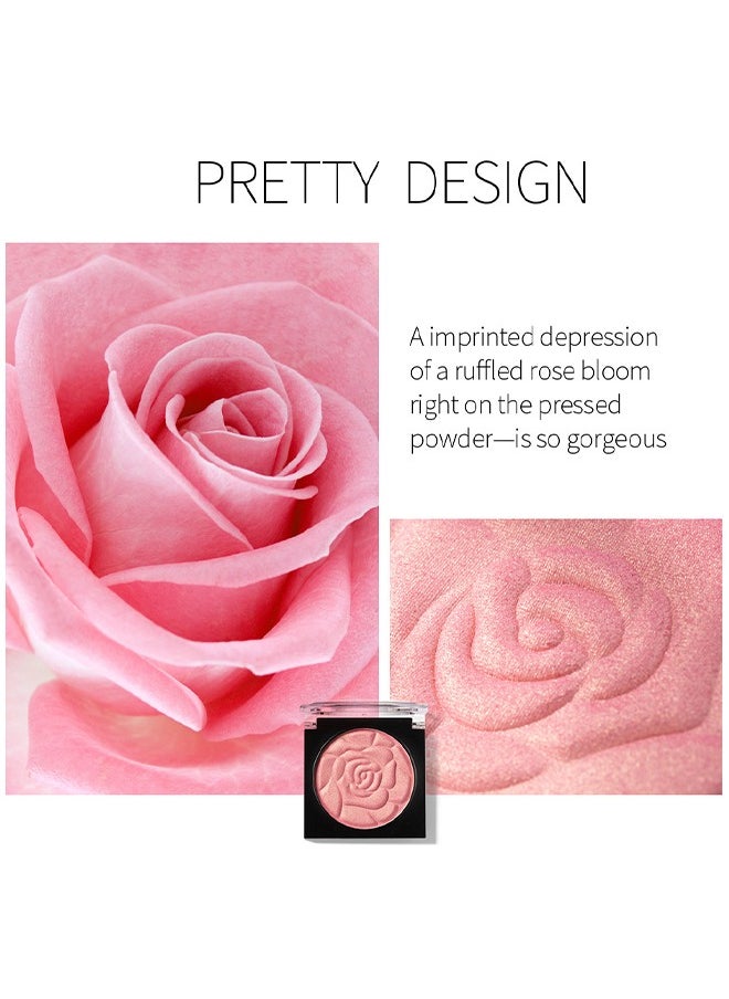 Menow Powder Shimmer Blush - Powdery Blush For Cheeks Tint - Long-Wearing - Natural-Looking Face Foundation Bright Peach Blusher For Daily Wear  - Image 4
