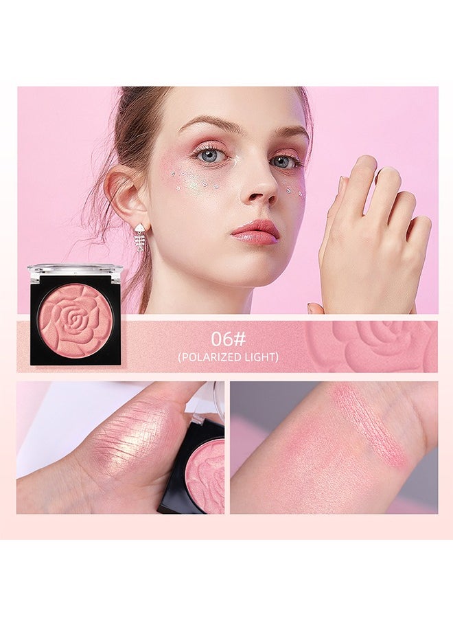 Menow Powder Shimmer Blush - Powdery Blush For Cheeks Tint - Long-Wearing - Natural-Looking Face Foundation Bright Peach Blusher For Daily Wear  - Image 2