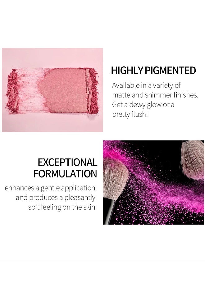 Menow Powder Shimmer Blush - Powdery Blush For Cheeks Tint - Long-Wearing - Natural-Looking Face Foundation Bright Peach Blusher For Daily Wear  - Image 5