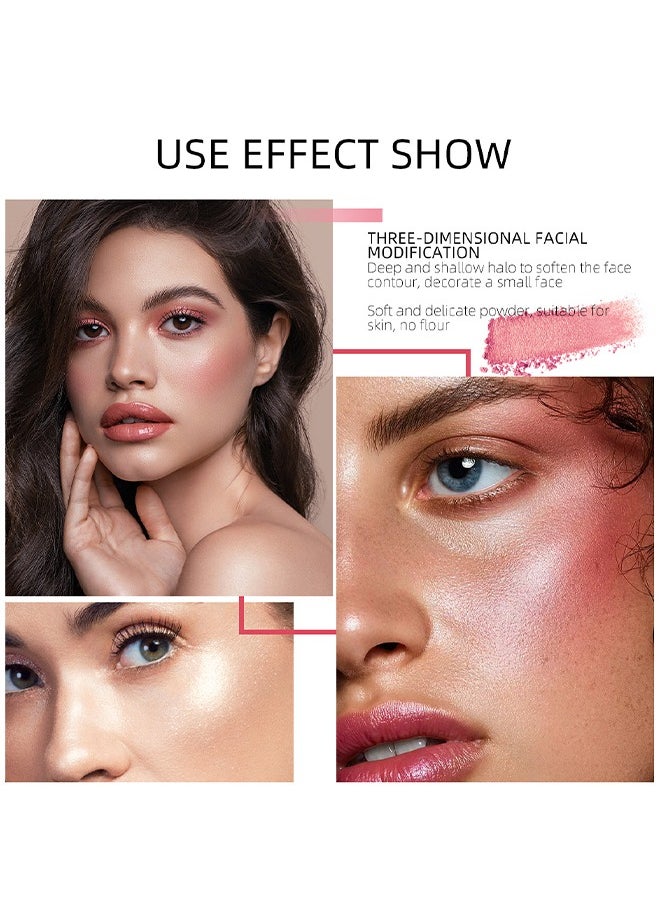 Menow Powder Shimmer Blush - Powdery Blush For Cheeks Tint - Long-Wearing - Natural-Looking Face Foundation Bright Peach Blusher For Daily Wear  - Image 3