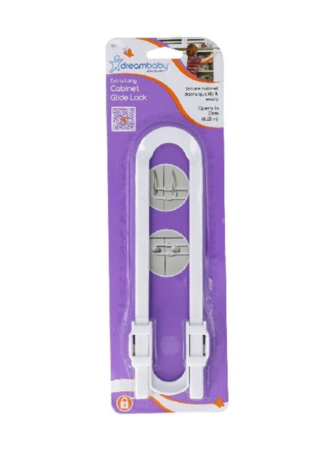dreambaby Extra Long Cabinet Glide Lock, White, 1.524 X 29.21 X 9.144 CM, F135 - Image 2