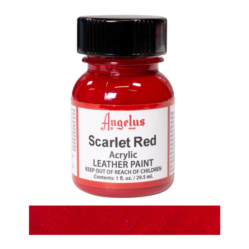 Angelus Acrylic Leather Paint Scarlet Red 1oz - Image 2