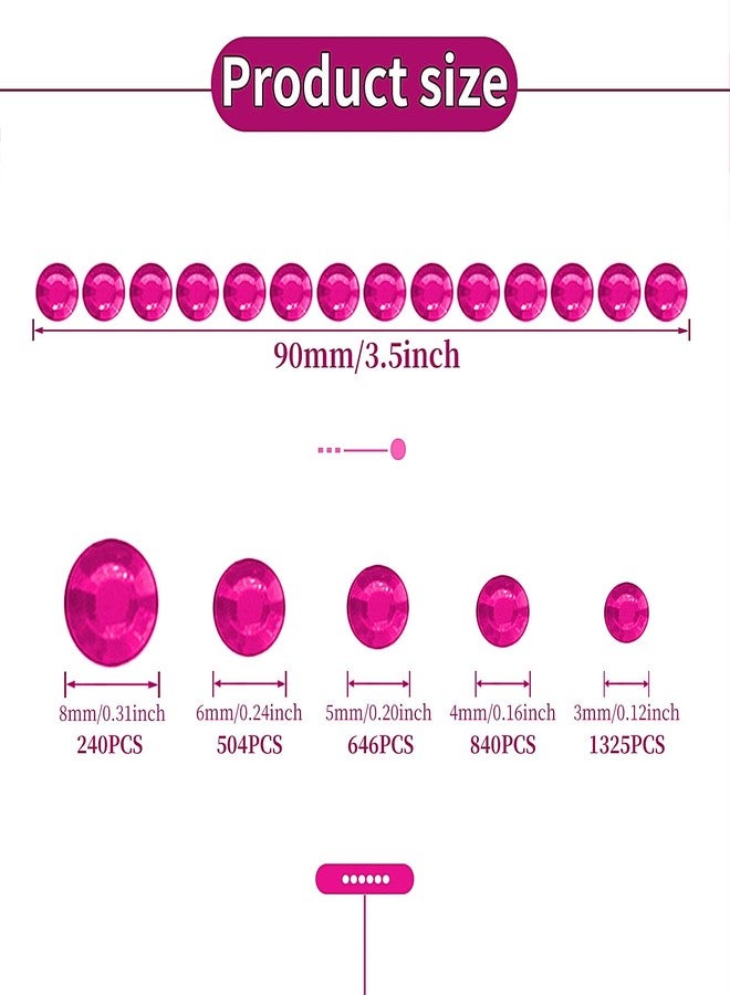 Jacnkb 3555pcs Self Adhesive Face Gems for Makeup, Festival Jewels, Hair Gems, Rhinestone Stickers for Face, Eye, Makeup, Nail, Body, Crafts 5sheets (rose-3/4/5/6/8mm) - Image 2