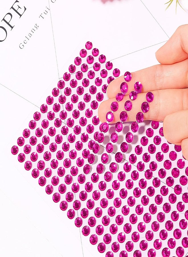 Jacnkb 3555pcs Self Adhesive Face Gems for Makeup, Festival Jewels, Hair Gems, Rhinestone Stickers for Face, Eye, Makeup, Nail, Body, Crafts 5sheets (rose-3/4/5/6/8mm) - Image 4
