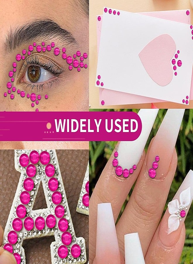 Jacnkb 3555pcs Self Adhesive Face Gems for Makeup, Festival Jewels, Hair Gems, Rhinestone Stickers for Face, Eye, Makeup, Nail, Body, Crafts 5sheets (rose-3/4/5/6/8mm) - Image 5