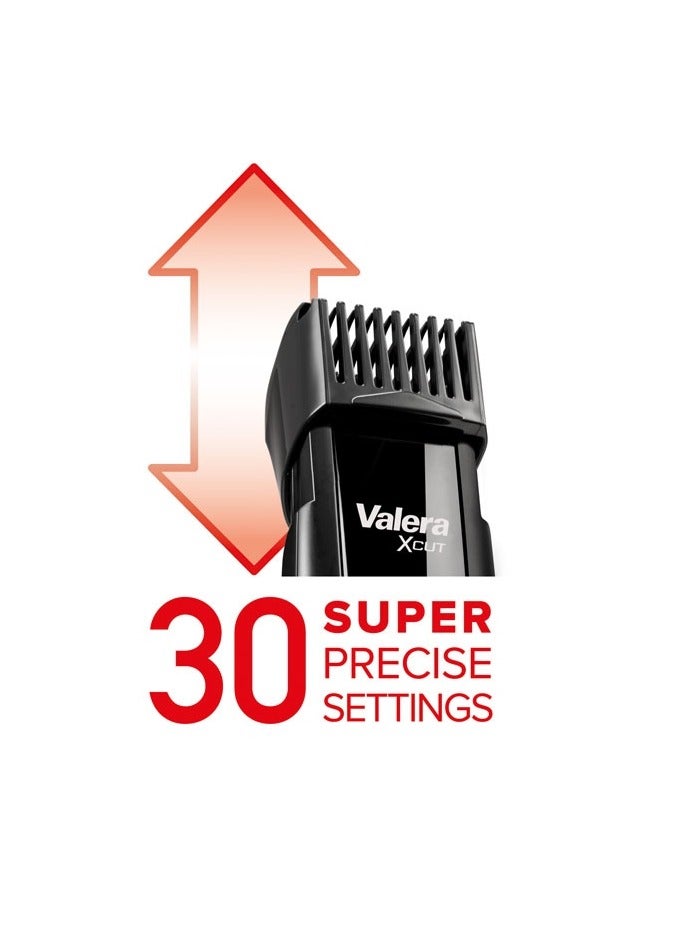 فاليرا ماكينة فاليرا إكس-كت لتشذيب اللحية واللحية الخفيفة للرجال - ٣٠ طولًا قابلًا للتعديل (من ٠٫٥ إلى ١٥ مم) | طقم تشذيب لاسلكي قابل لإعادة الشحن مع شحن USB، شفرة سويسرية دقيقة من الفولاذ المقاوم للصدأ - أسود - Image 4
