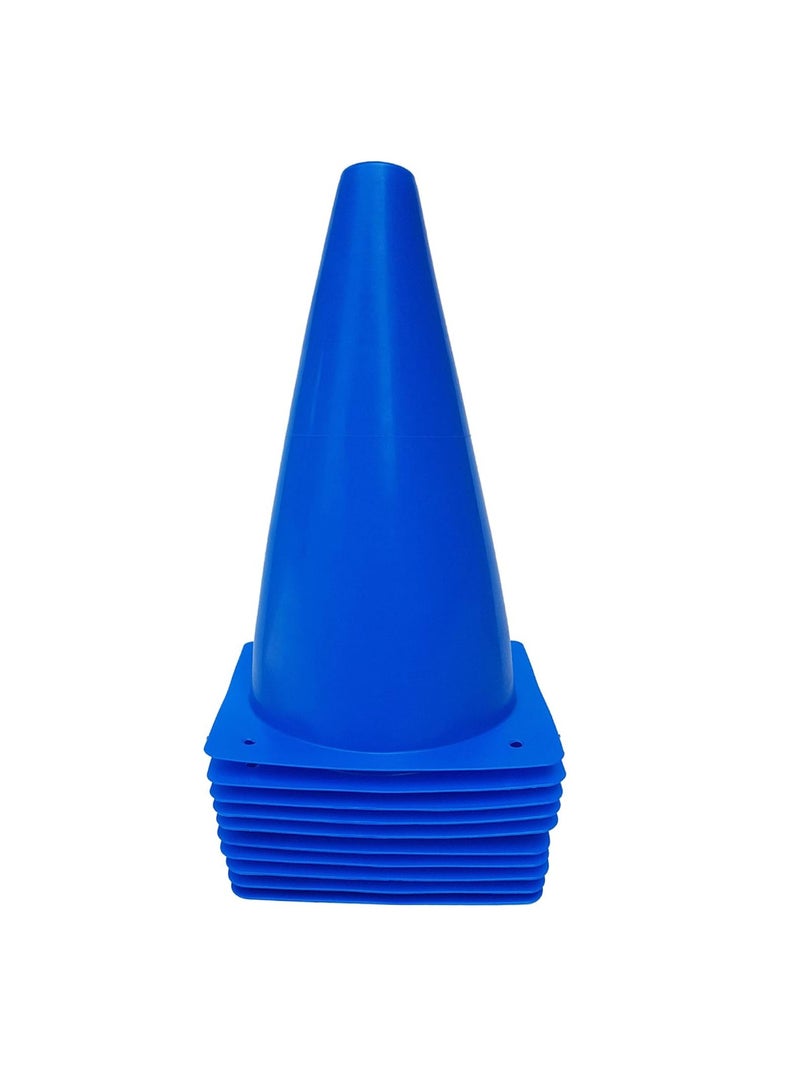BEYTOR 9-Inch Sports Training Cones – Set of 10 Durable Plastic Marker Cones for Football, Soccer, Agility, Speed & Fitness Training – High-Visibility Blue Cones for Indoor & Outdoor Use - Image 1