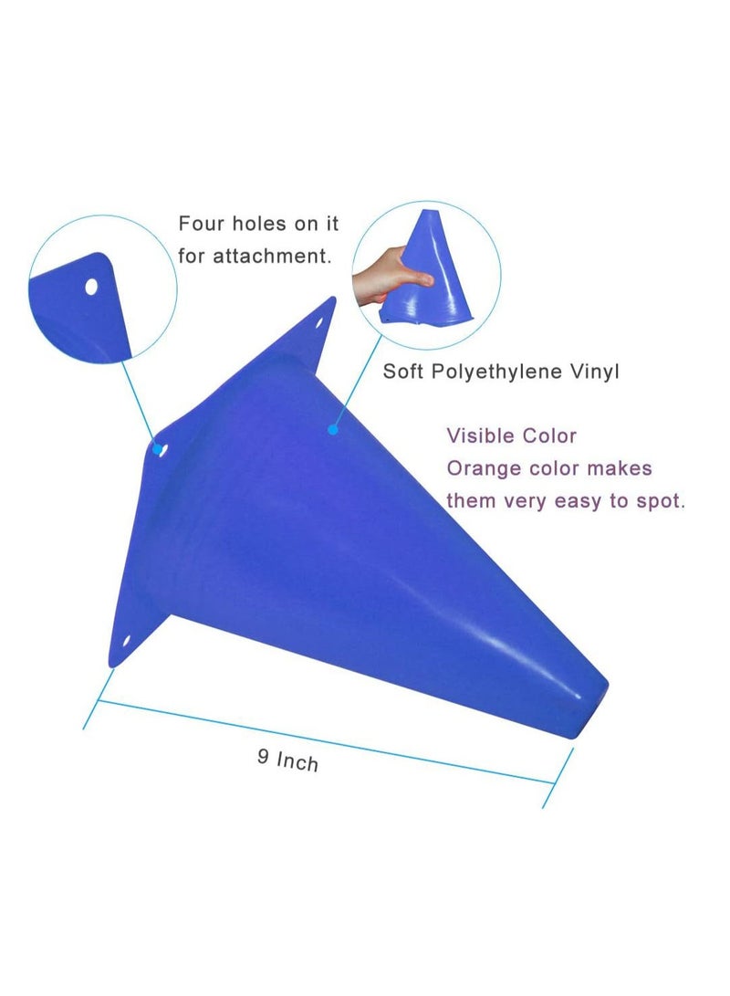 BEYTOR 9-Inch Sports Training Cones – Set of 10 Durable Plastic Marker Cones for Football, Soccer, Agility, Speed & Fitness Training – High-Visibility Blue Cones for Indoor & Outdoor Use - Image 2