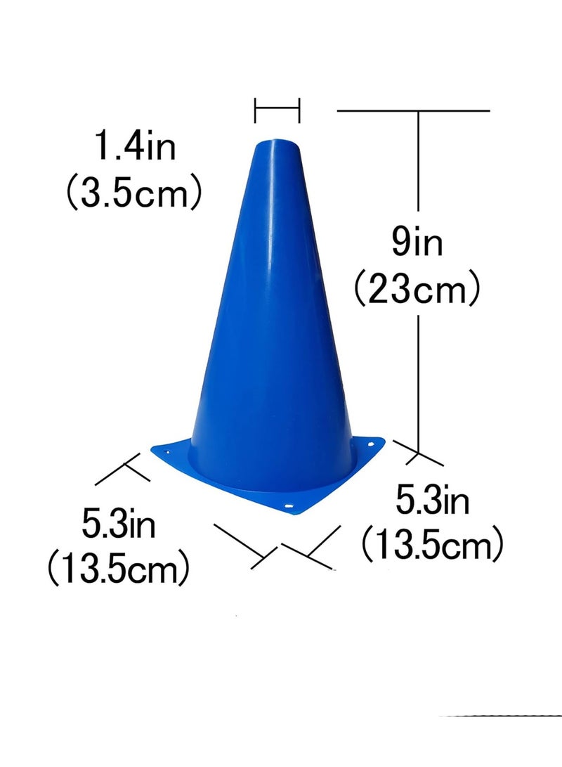 BEYTOR 9-Inch Sports Training Cones – Set of 10 Durable Plastic Marker Cones for Football, Soccer, Agility, Speed & Fitness Training – High-Visibility Blue Cones for Indoor & Outdoor Use - Image 3