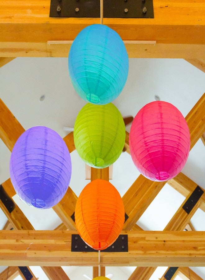 LumaBase Round Paper Lanterns - Multicolor, 10" Lanterns, 5 Count, 78905 - Image 2