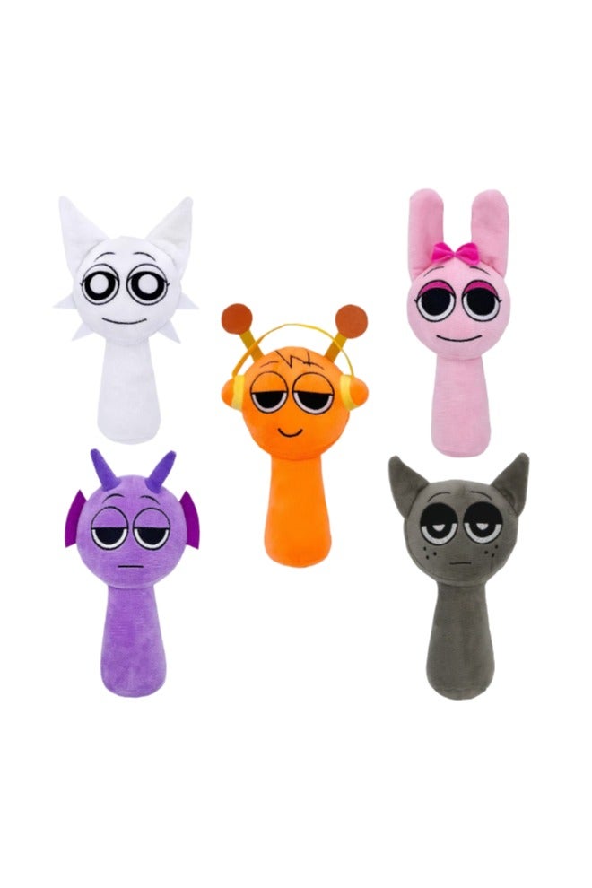 5PCS Sprunki Plush Toys, Sprunky Wenda & Gray Plushies Pillow Stuffed Animal Figure Dolls for Game Fans Gifts for Kids - Image 1