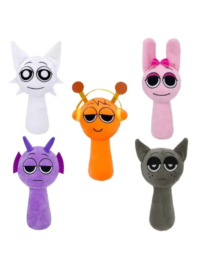 5PCS Sprunki Plush Toys, Sprunky Wenda & Gray Plushies Pillow Stuffed Animal Figure Dolls for Game Fans Gifts for Kids - Image 1