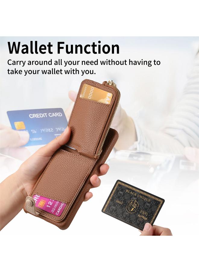 S-TOP Case For Samsung Galaxy A04s Litchi Leather Oil Edge Ring Zipper Wallet Back Phone Case - Image 4