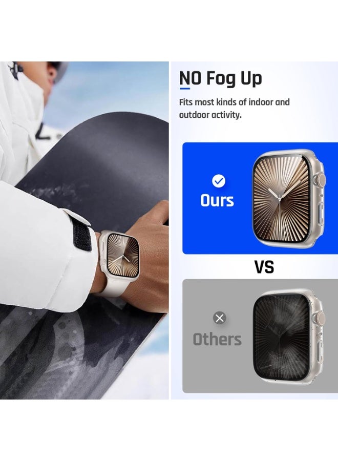MIGOFAST Apple Watch Series 11/10 Screen Protector 46mm, Hard Bumper with Tempered Glass for Apple Watch Series 11 Cover 46 mm Clear - Image 4