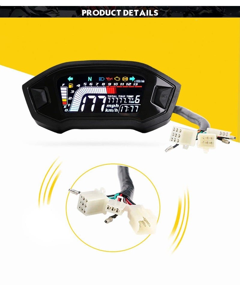 QASULER Universal Motorcycle Adjustable Speedometer - Image 3