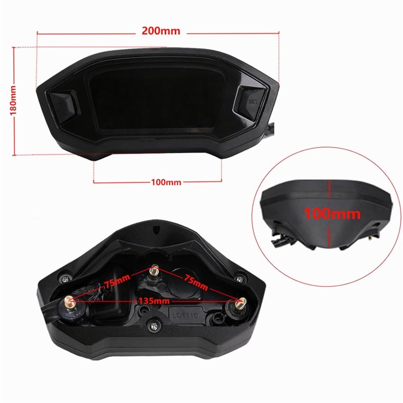 QASULER Universal Motorcycle Adjustable Speedometer - Image 2