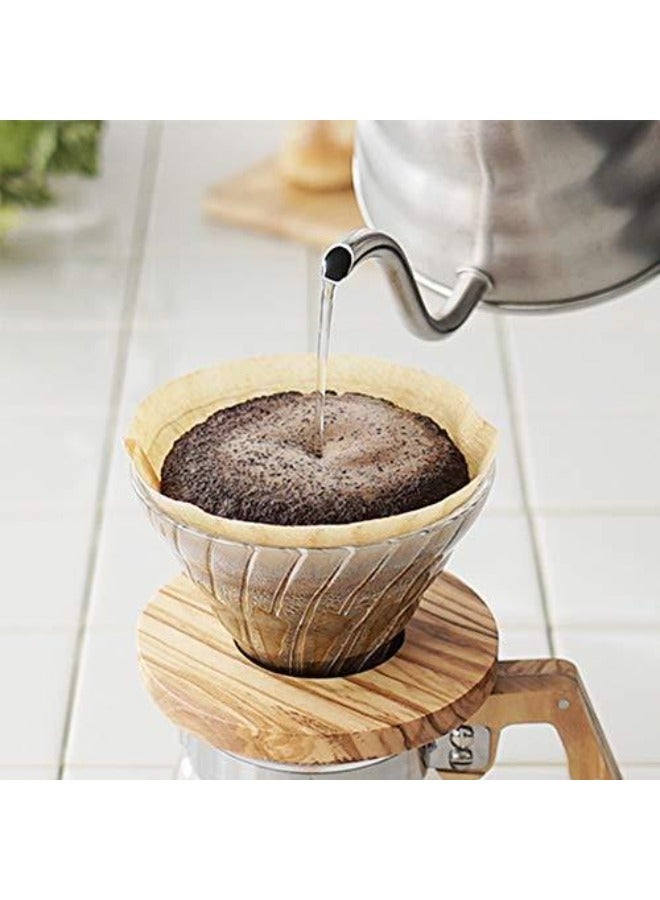 RANK V60 Glass Coffee Dripper With Wooden Base Clear 600ml - Image 4