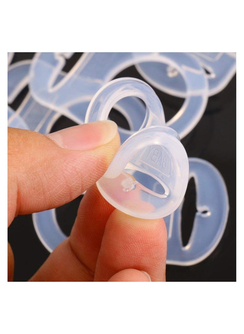 Soft Silicone Baby Pacifier Clips Holders Transparent Silicone Adapter Rings Holder Baby Nipple Rings Baby Pacifier Soother Teething Ribbon Clip 15Pcs - Image 2