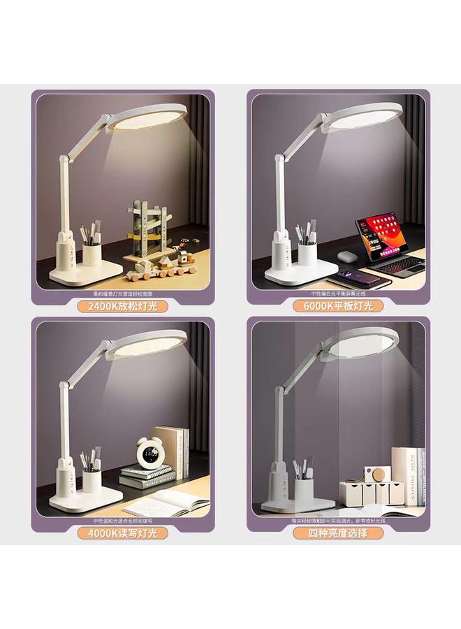 Bluejw New Round LED Intelligent Learning Eye Protection Desk Lamp Foldable Dormitory Bedroom Bedside Desk Timing Lamp - Image 3