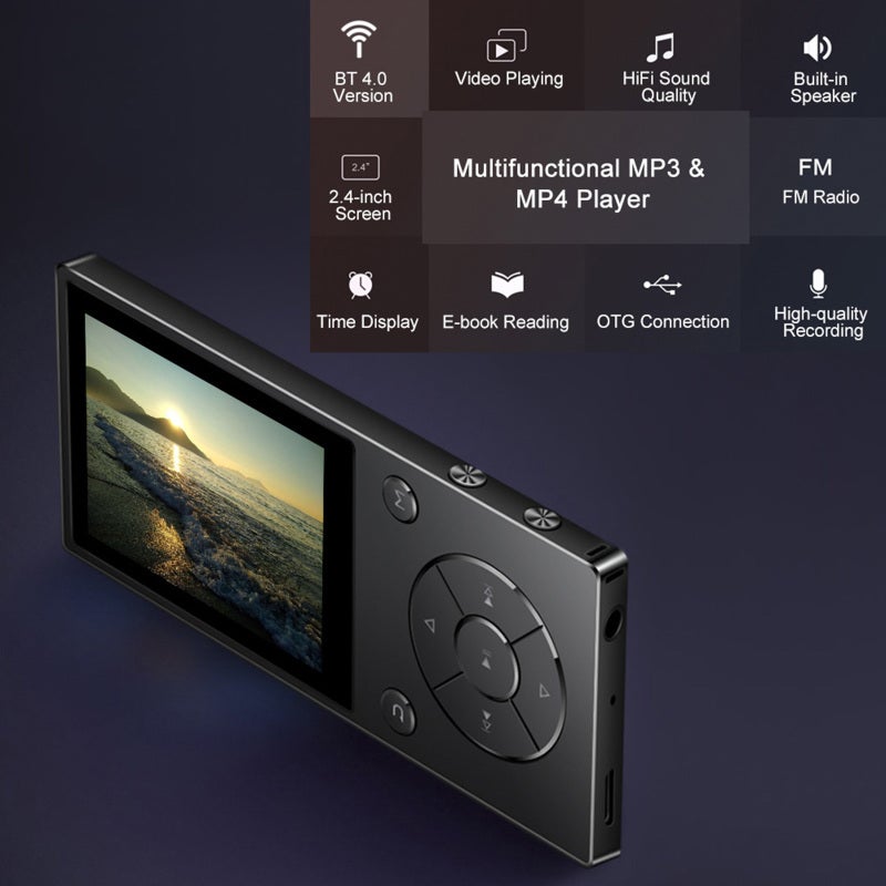 RUIZU D11 8GB MP3 MP4 Player BT Music Player FM Radio Voice Recorder TF Card Slot 3.5mm Earphone Built-in Mic Speaker Support Stopwatch Calendar Alarm Clock Pedometer - Image 3