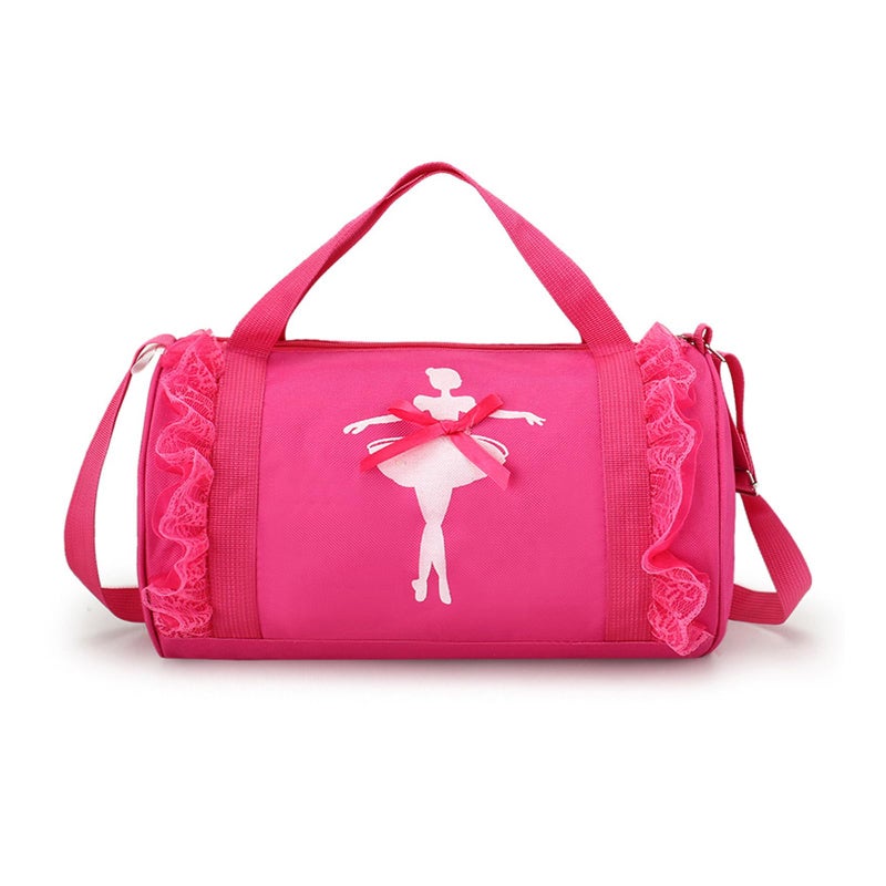SEHXIM Cute Ballet Dance Backpack Tutu Dress Dance Bag Dance Bag Waterproof Small Duffle Bag Ballet Bags Gym Bag Rosy Red - Image 2