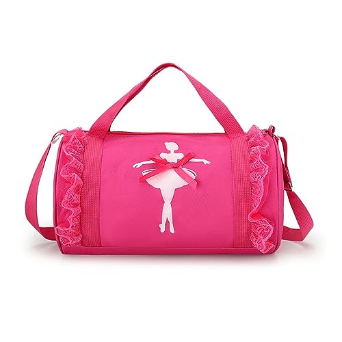 SEHXIM Cute Ballet Dance Backpack Tutu Dress Dance Bag Dance Bag Waterproof Small Duffle Bag Ballet Bags Gym Bag Rosy Red - Image 1