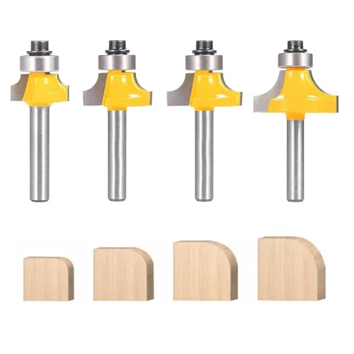 Serplex® 4Pcs Roundover Router Bits Set for Woodworking, 6mm Shank, Multiple Radius Options (1/8", 1/4", 3/16", 5/16"), Durable Tungsten Steel for Smooth, Clean Cuts On Hardwood, Softwood, Plywood - Image 1