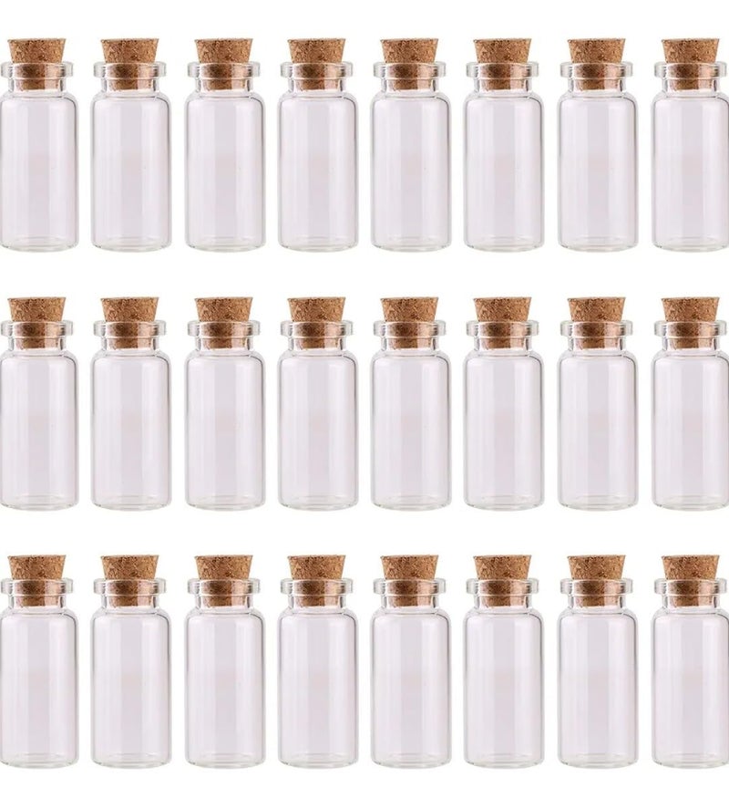 KRYTONE�1ml Mini/Tiny Glass Jars With Wood Cork Stoppers,Wishing/Message Bottle For Decorations Lovely Small Wish Bottle Tiny Clear Empty Wishing Message Vial With Cork Jars (10) - Image 3