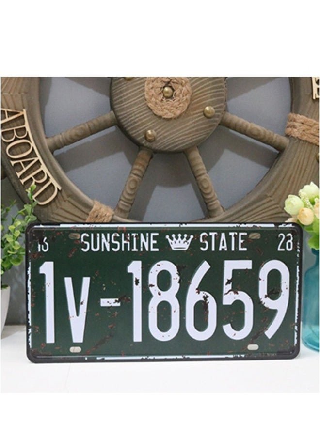 Generic Vintage Design Car Metal License Plate, 1V-18659 License Plate, Durable Chandelier for Living Room for Wall Decor  - Image 1