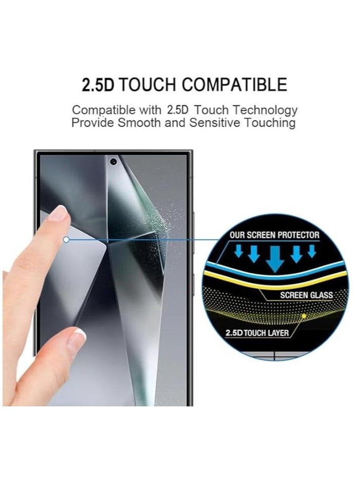 Screen Protector Compatible with Samsung Galaxy S24 Ultra [Support Fingerprint Unlock] Scratch Resistant Full Coverage Easy Installation 9H Tempered Glass - Image 5