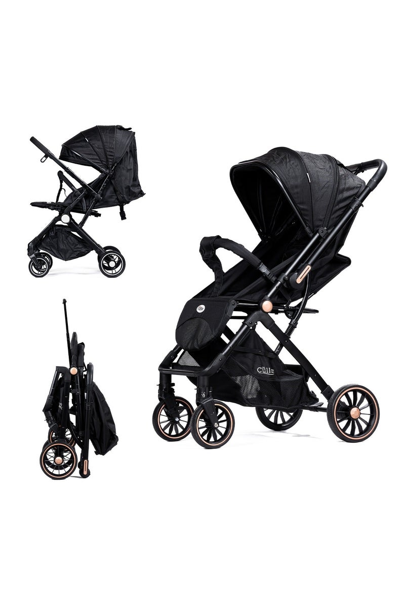 Cullar Lightweight Foldable Baby Stroller with Reversible Handle, 360° Rotating Wheels, Shock Absorption, Full Canopy & Safety Belt – Compact and Comfortable Travel Stroller for Infants and Toddlers - Image 2
