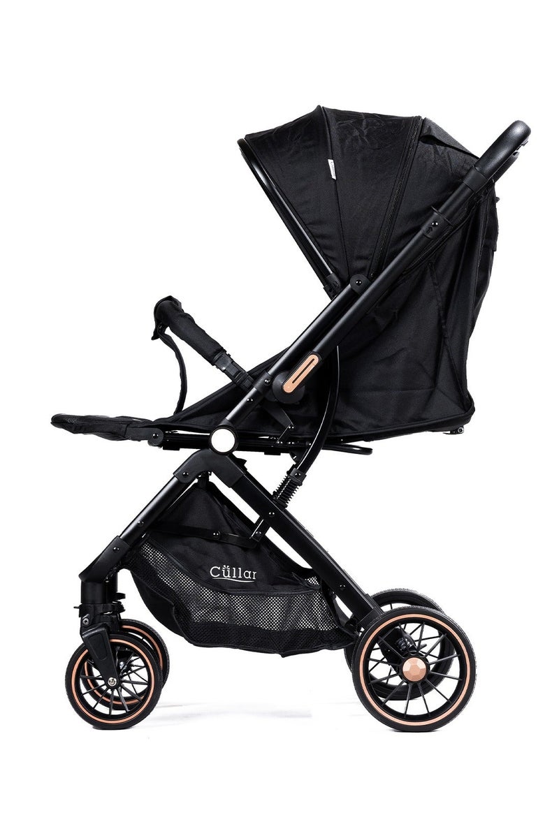 Cullar Lightweight Foldable Baby Stroller with Reversible Handle, 360° Rotating Wheels, Shock Absorption, Full Canopy & Safety Belt – Compact and Comfortable Travel Stroller for Infants and Toddlers - Image 5