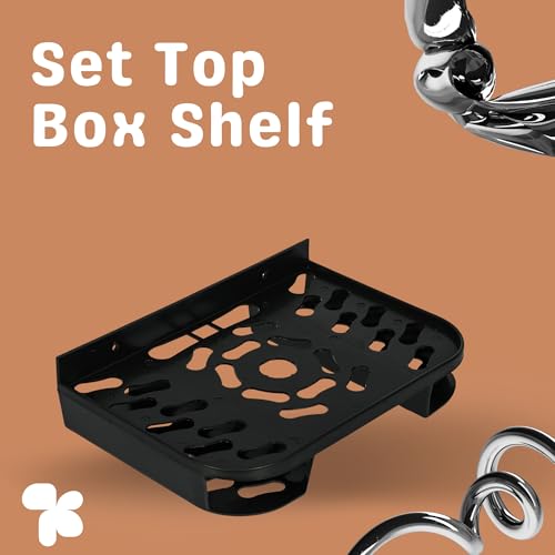RISSACHI Wall Mount Set Top Box Stand | Universal TV Setup Box & Router Stand | Modem Holder | Wall-Mounted Settop Box Shelf for Receiver, WiFi, DVR, Satellite & Media Devices - Image 2