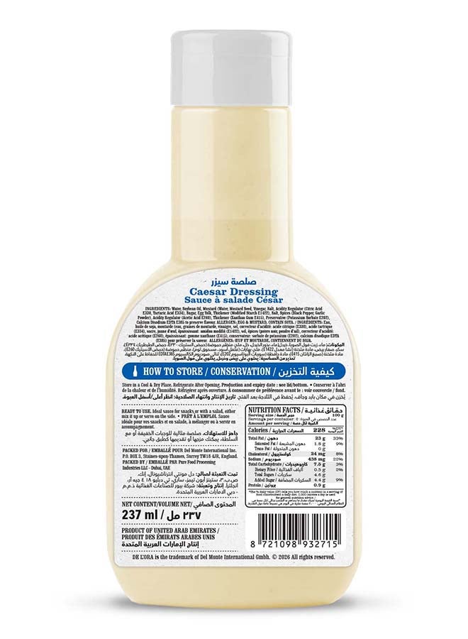 DELORA Salad Dressing Caesar 12X237 Ml - Image 2