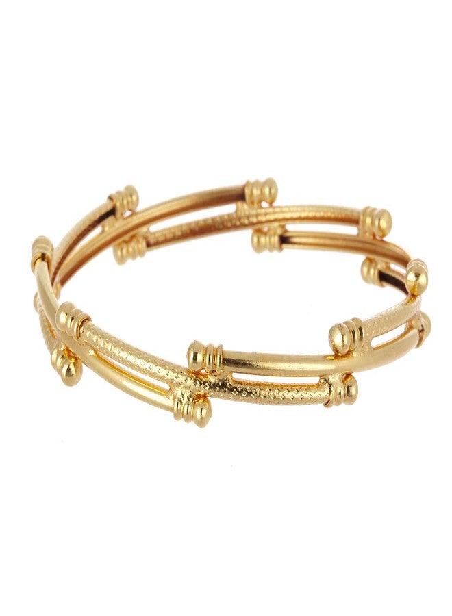 KENNICE Combo Of Designer Victoria Bangles, Pearls Bangles, Trendy Gold Plated Bangles For Women & Girls - Pack Of 5 - Image 4