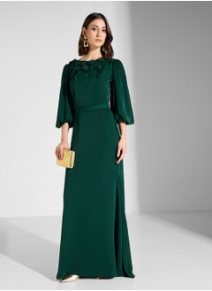 Iyra Crew Neck Balloon Sleeve Dress  - Image 1