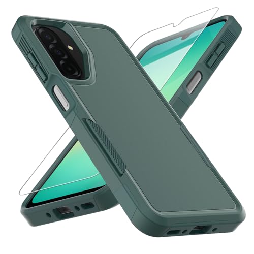yuanming for Galaxy A17 5G Phone Case,[Military Grade Drop Tested] with Screen Protector, Dual Layer Protective Heavy Duty Cell Phone Cover Non-Slip Shockproof Rugged Case for Samsung A17 5G (Dark Green) - Image 1