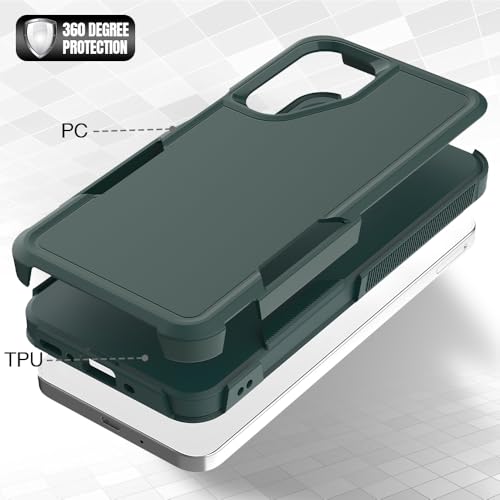 yuanming for Galaxy A17 5G Phone Case,[Military Grade Drop Tested] with Screen Protector, Dual Layer Protective Heavy Duty Cell Phone Cover Non-Slip Shockproof Rugged Case for Samsung A17 5G (Dark Green) - Image 5