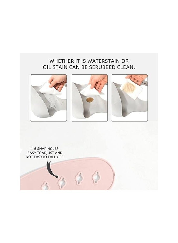 Pixie Baby Silicone Bibs Easily Clean Pack of 2, Soft Adjustable Waterproof Toddler Silicone Bibs for Babies Girl and Boy (Elephant, Bunny) - Image 2