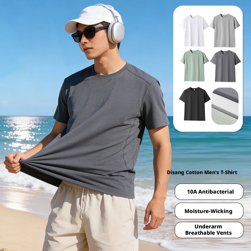 10A Antibacterial Quick-Dry Breathable Loose Fit Crew Neck Short Sleeve Sports T-Shirt - Image 2