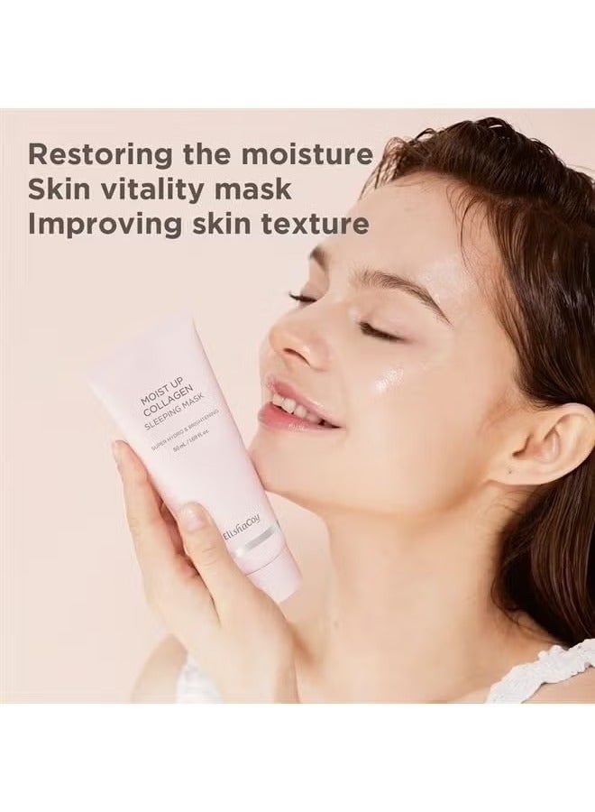 elishacoy Moist Up Collagen Sleeping Face Mask Skincare, Hydrating, brightening Sleep Mask for Overnight Face Cream with Vitamin E, Korean Face Masks for Skin care, Anti Aging Moisture 50ML, 1.69fl.oz - Image 3