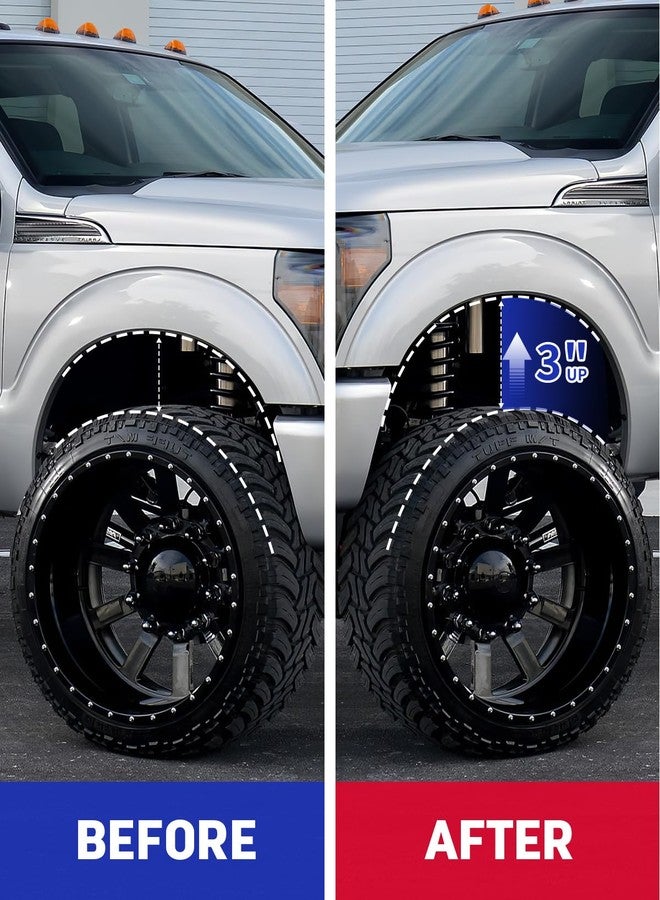 Richeer طقم رفع مستوى ريشير 3 بوصات متوافق مع فورد F150 موديلات 2004-2023، طقم رفع مستوى مناسب لفورد F150 موديلات 2004-2023 ذات الدفع الثنائي والرباعي، فواصل دعامات أمامية مصنوعة من الفولاذ المطروق، يرفع مقدمة سيارتك فورد F150 بمقدار 3 بوصات - Image 4
