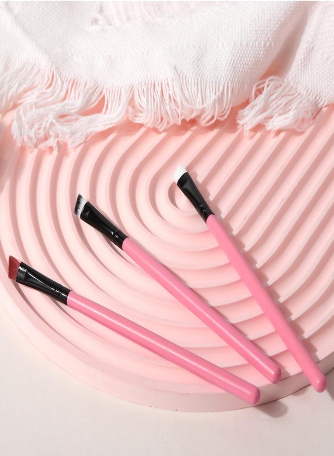 Urtlia Angled Fine Eyeliner Brush， Professional Precision Thin Point Liner Makeup Brushes Set Eye Makeup Tool-Pink(6Pcs) - Image 4