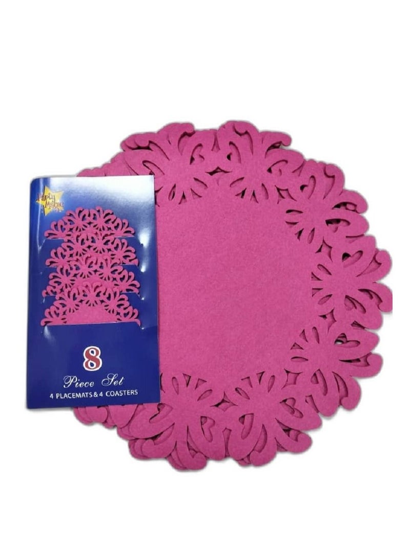 Party Magic Placemats Set 8pc - Pink - Image 1