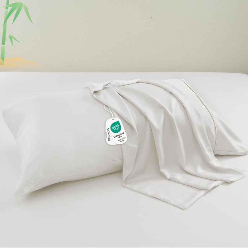 GOKOTTA Envelope Pillow Cases Queen Size 2 Pack 100 Rayon Made from Bamboo Cooling Pillowcases Soft and Silky for Hair and Face 2030