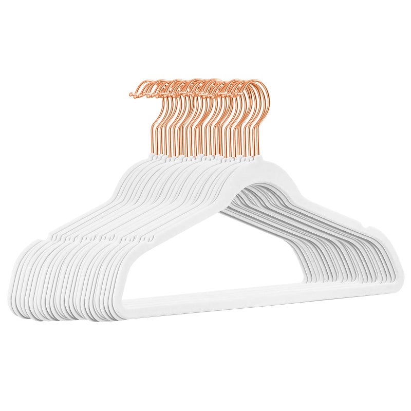 TIMMY Hangers NonSlip Velvet Hangers Suit Hangers 50Pack Ultra Thin Space Saving Coat Hanger and Heavy Duty Clothes Hangers Hold Upto 10 LbWhite Velvet Hangers - Image 2