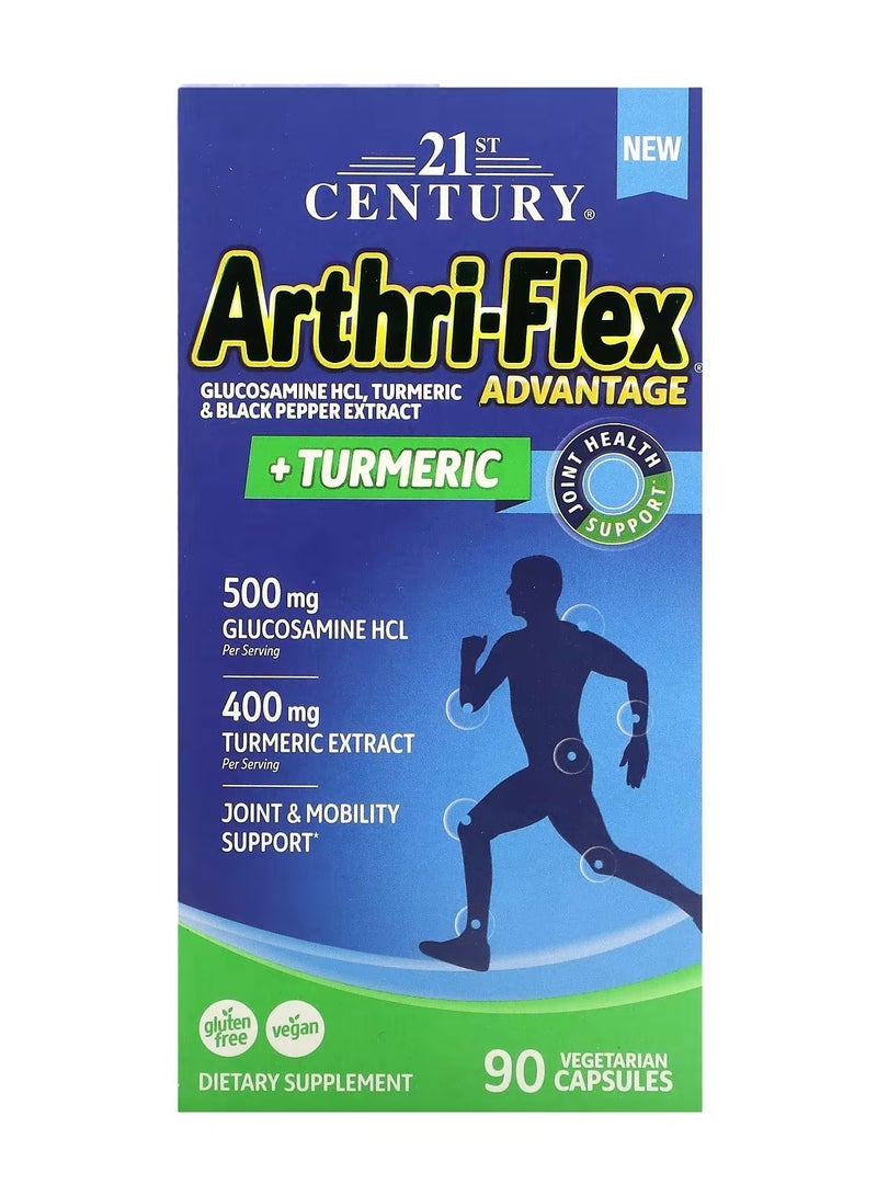 21st Century كبسولات Arthri-Flex Advantage Plus Turmeric النباتية - 90 كبسولة - Image 1